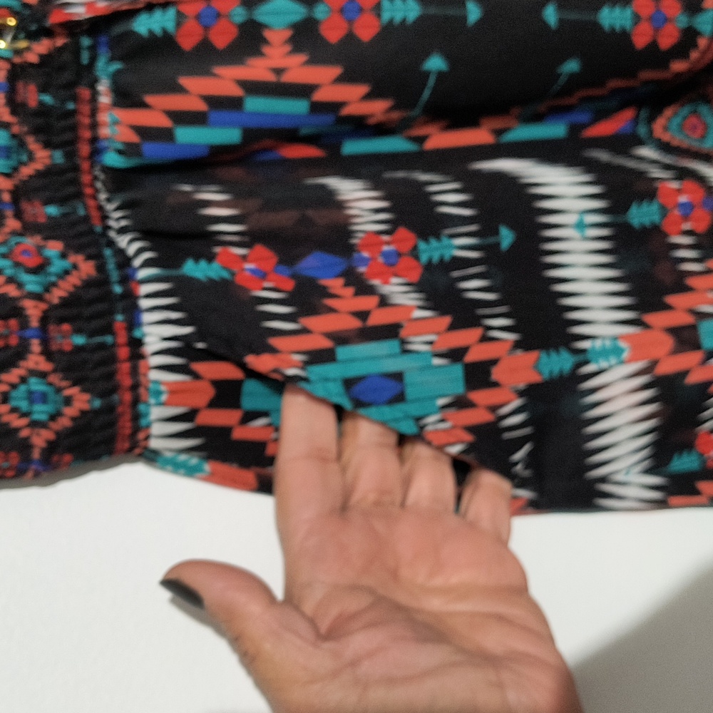 Bebe Multicolor Aztec Patterned Romper - image 4